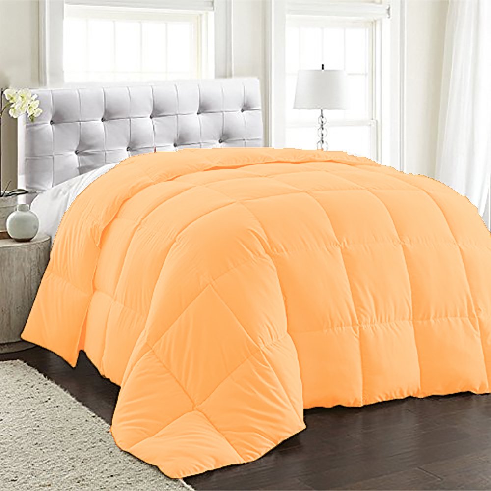 100 Egyptian Cotton 1 Pcs Comforter Solid (Peach,Twin/Twin Xl