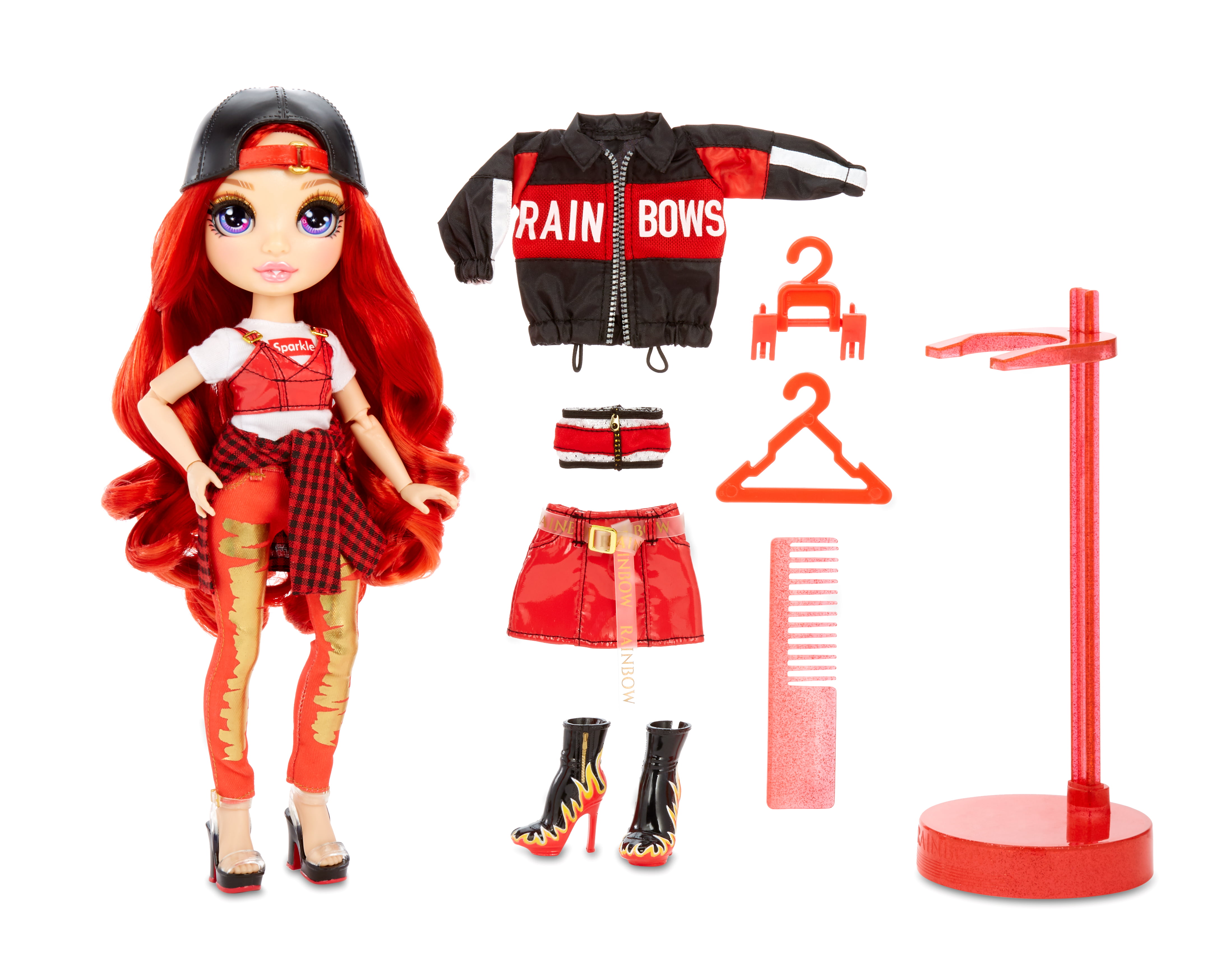 Red Cheerleader Fashion Doll With 2 Pom Poms for sale online Rainbow High Cheer Ruby Anderson 