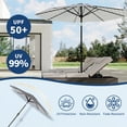 thumbnail image 3 of Garvee 10 ft Patio Table Umbrella,8 Sturdy Ribs, Crank Lift & Push Button Tilt,Black & White Stripes, 3 of 6