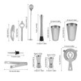 thumbnail image 4 of Kit De Cóctel, Juego De Coctelera De 14 Piezas, Herramienta De Bebida De Deformación Duradera De Acero Inoxidable Para Cafeterías, Uso Doméstico, Bar KTV, 4 of 8