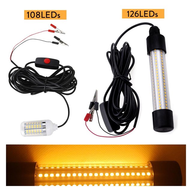 126LEDs 12V LED Underwater Light Lamp Waterproof IP65 For Submersible Night Fishing Boat Outdoor Lighting White Green Blue Light ,High Bright