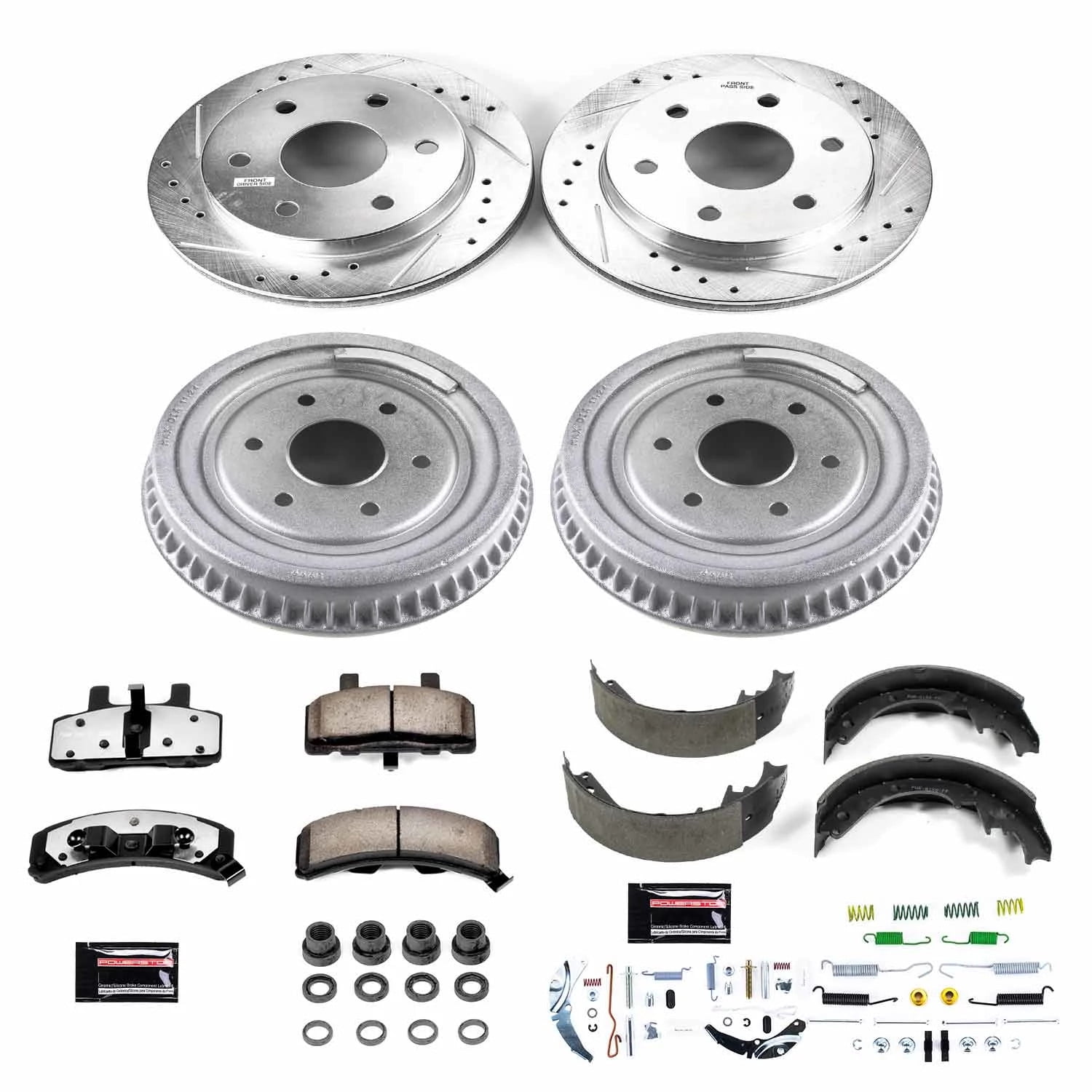 PowerStop Front and Rear Z36 Truck & Tow Brake Pad Rotor Drum and Shoe Kit Fits: CADILLAC CHEVROLET Select Models K15035DK-36