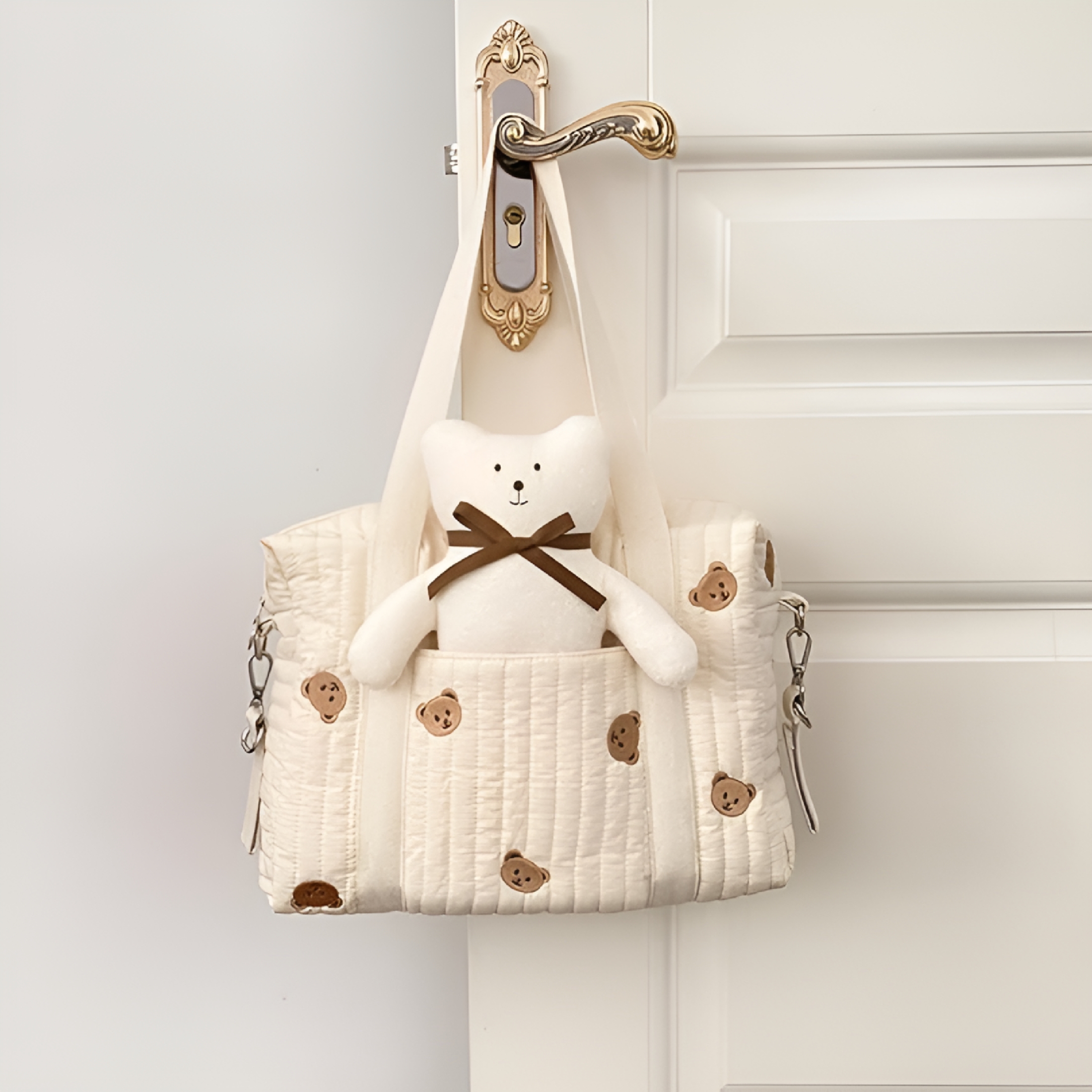 GASTROPOD 2026 New Quilted Baby Nappy Bag Travel Diaper Tote Cotton Crossbody Maternity Bag Baby Bag Tote Bag for Diaper Bag,For Baby Essentials,Travel,Daily Use,Maternity Needs,Outings.