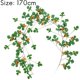 thumbnail image 2 of Enredadera artificial, pequeñas flores de margaritas falsas, guirnalda para colgar en la pared, planta de hiedra para decoración de bodas en casa, fiesta, margarita naranja, 2 of 5