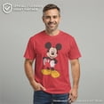 thumbnail image 2 of Men's Mickey Mouse Vintage Black And White Distressed Character T-Shirt - Red, 2 of 10