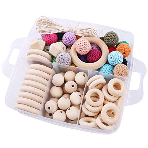 Baby Love Home 1 Set Wood Nursing Jewelry Wooden Teether Diy Teething Necklace Kit Combination Package Crochet Beads W Com - Diy Teething Necklace Kit Baby Love Home 1 Set Wood Nursing Jewelry Wooden Teether Diy Teething Necklace Kit Combination Package Crochet Beads W Com - Diy Teething Necklace Kit