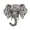 Antique Silver, variant on Shining Rhinestones Elephant Head Brooch Pin Garment Hat Collar Decor Badge