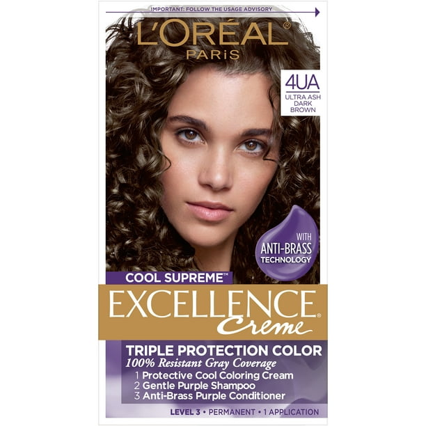 L Oreal Paris Excellence Cool Supreme Permanent Gray Coverage Hair Color Ultra Ash Dark Brown 1 Kit Walmart Com Walmart Com