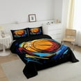 thumbnail image 3 of Erosebridal Graffiti Basketball Bedding Sets with Comforter , Ball Gamer Duvet Insert, Reversible 2pcs, 3 of 8