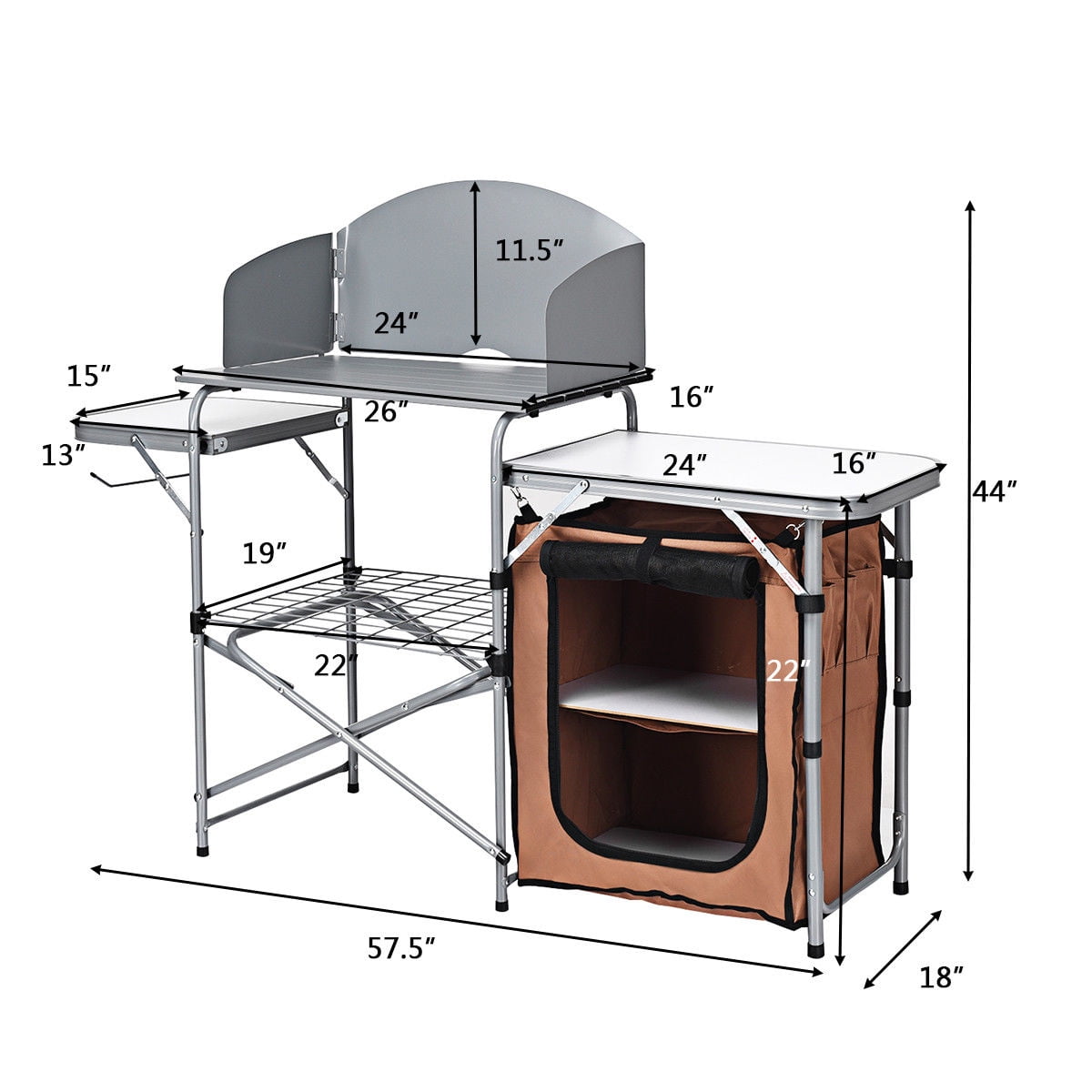 costway foldable outdoor bbq table grilling stand