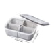 thumbnail image 3 of Contenedor de 4 compartimentos para snacks | Organizador de alimentos de plástico transparente | Tapa hermética y impermeable | Polipropileno de grado alimentario | 20,3x15x6,5 cm | Almacenamiento, 3 of 6
