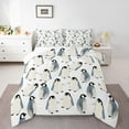 thumbnail image 2 of Manfei Cartoon Animal Lover Full Size Comforter Sets, Antarctic Penguin Print Bedding Comforter Set, Kawaii Wildlife Bedding Sets, Ultra Soft Home Decor, 3pcs, 2 of 8