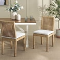 thumbnail image 2 of Safavieh Tojo Bohemian Rattan and Wood Dining Side Chairs, White / Honey Brown Wash (Set of 2), 2 of 8