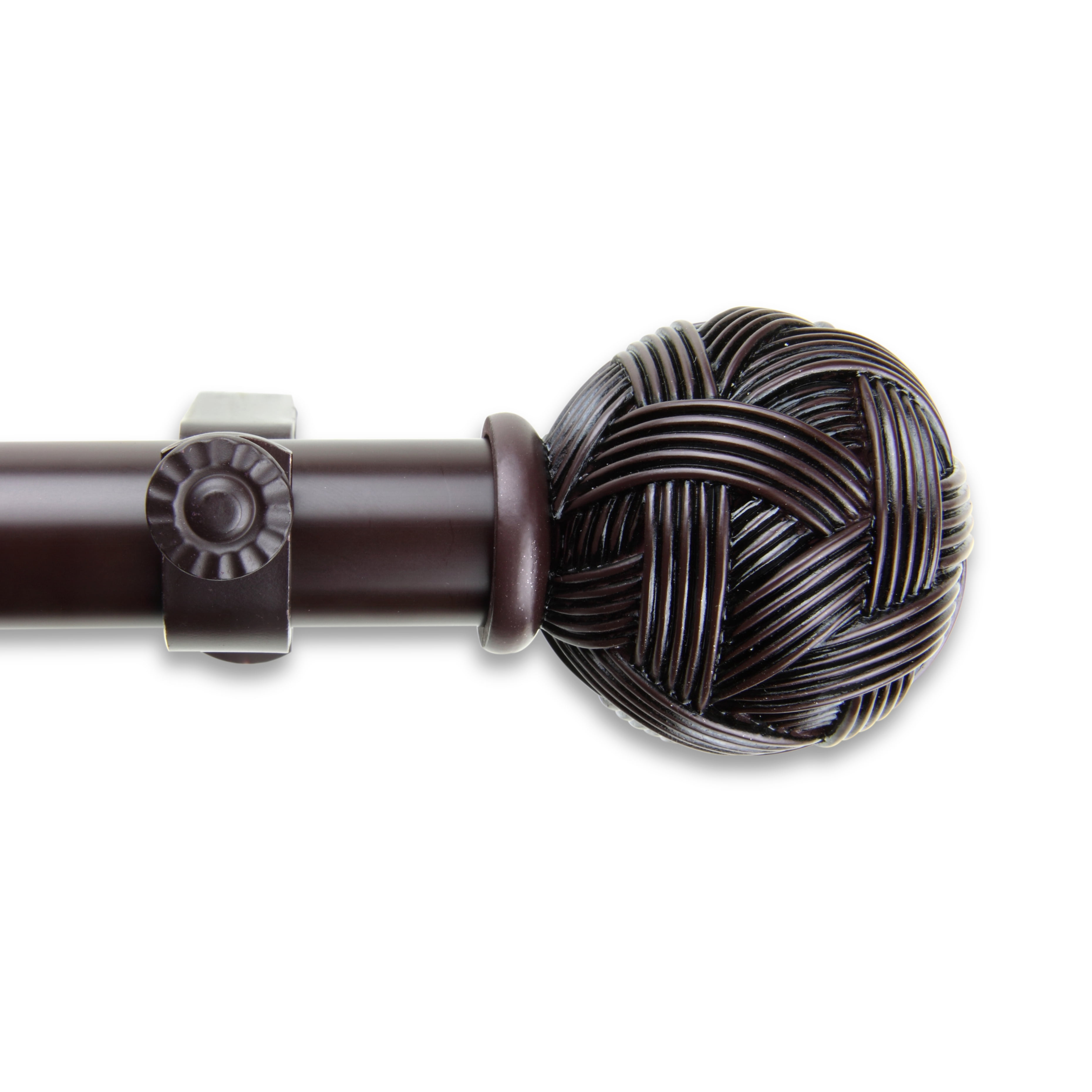 1" Dia Adjustable Vessey Curtain Rod 120-170 inch - Mahogany