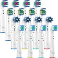 thumbnail image 2 of 16/20PCS Brush Head nozzles compatible with Braun Oral B Electric Toothbrush Replacement Head Refill Sensitive Floss Cross Action compatible with Oralb, 2 of 44