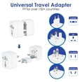 thumbnail image 2 of BRILLIRARE Travel Plug Adapter International, Universal Power Adapter Worldwide, All in One Travel Essentials Perfect for European US, EU, UK, AU 160 Countries (White), 2 of 5