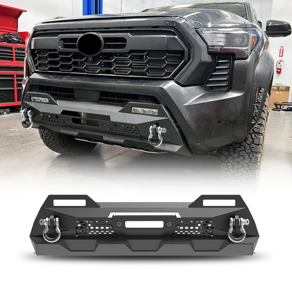 Mid-Width Front Bumper Winch Plate For 2024 2025 Toyota Tacoma Compatible with OEM Fog Light