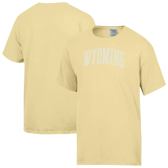 Men's-ComfortWash  Yellow Wyoming Cowboys Distressed Arch T-Shirt