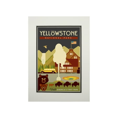 

Yellowstone National Park WY Geometric Lantern Press Artwork