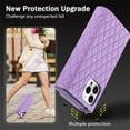 thumbnail image 5 of Allytech Wallet Case for iPhone 14 Pro with Wrist & Shoulder Strap, [7 Card Slots] [Full Body Protection] Luxury PU Leather Zipper Wallet Metal Buttons Kickstand Shockproof Case, Purple, 5 of 9