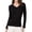 Black, variant on V Neck Mulberry Silk Thermal Shirts for Women Long Sleeve Tops Lightweight Base Layer Shirt
