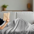 thumbnail image 3 of Spires Soft Flannel Fleece Blanket, Shell Shaped Form with Chamber Arranged in Geometric Abstract Spirals Macro Model Image, Cozy Plush for Indoor and Outdoor Use, 60" x 80", White, by Ambesonne, 3 of 5