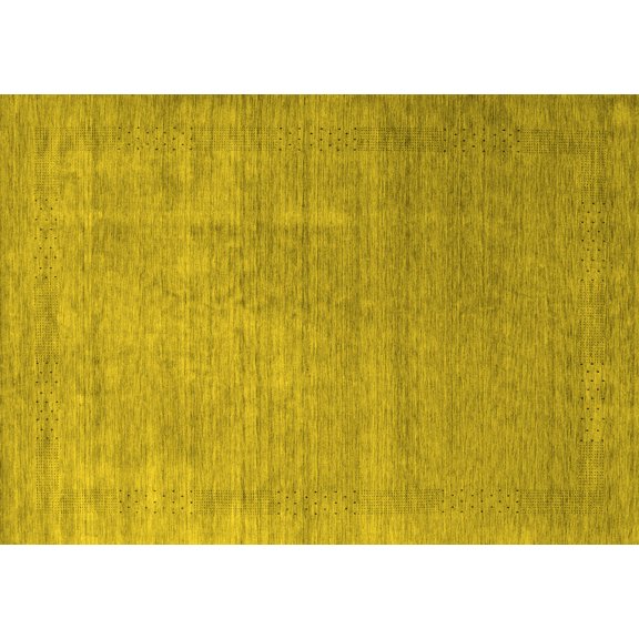 Ahgly Company Indoor Rectangle Abstract Yellow Contemporary Area Rugs, 4' x 6'