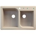 thumbnail image 3 of Transolid Radius 33in x 22in silQ Granite Drop-in Double Bowl Kitchen Sink with 3 ABC Faucet Holes, In Cafe Latte, 3 of 4