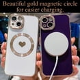 thumbnail image 5 of for iPhone 14 Plus Case Compatible with MagSafe, Luxury Love Heart Soft Phone Case, Full Camera Lens Protection Magnetic Case for iPhone 14 Plus for Women Girls (6.7") - White, 5 of 13