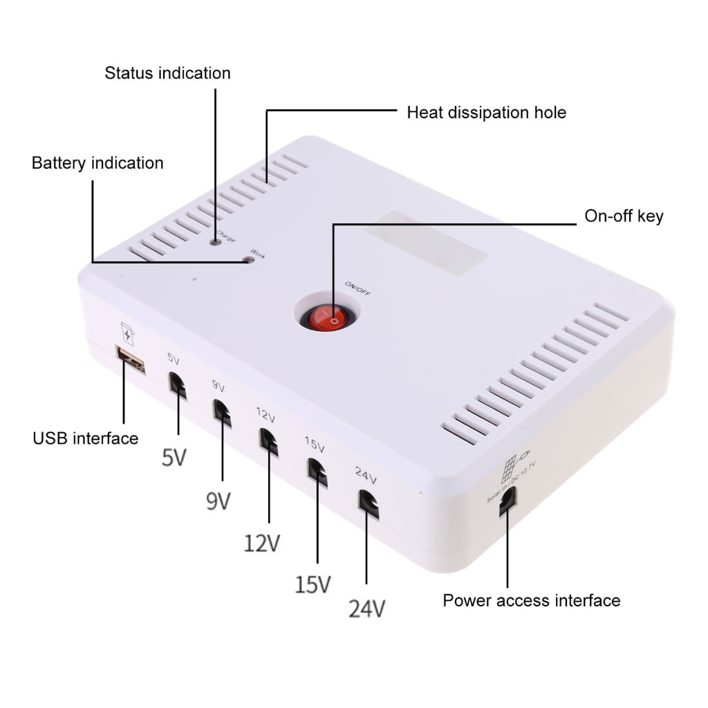 High Capacity 13200mAh Battery Backup Uninterruptible Power Supply 5V 9V 12V 15V 24V for Electronic Gadgets