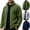 Green, variant on Men Thin Fleece Jacket Stand Collar Full Zip Coat with Zipper Pockets,Warm Windproof Fall Winter Daily Casual Comfy Wear,Blue,XXL