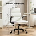 thumbnail image 2 of Silla de oficina amseatec ergonómica ajustable de cuero PU blanco, 2 of 7