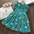 thumbnail image 4 of Hfolob Girls Summer Dresses Kids Short Sleeve Cartoon Printed Flowy Sundress Casual Dresses 18-24 Months, 4 of 8