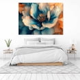 thumbnail image 3 of Mudket Teal and Orange Gradient Flower Canvas Wall Art, Abstract Floral Wall Decor, Framed Ready to Hang Artwork for Living Room Bedroom Office - 12"L x 8"W, 3 of 10