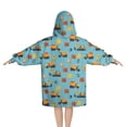 thumbnail image 2 of Cartoon Construction Vehicles Road Signs Blanket Hoodies for Kids 6-13YR Oversize Wearable Blanket Hoodies for Boys Girls Teens, 2 of 7