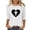 A408 White, variant on Mifsaly Heart Graphic Cotton Top Women Crewneck 3/4 Sleeve Shirt Breathable Lightweight Slim Fit Summer Blouse Versatile Daily Wear Fashion Tee S
