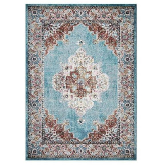 Concard Global Trading 72866 7 x 9 ft. Elegance Medallion Area Rug, Blue
