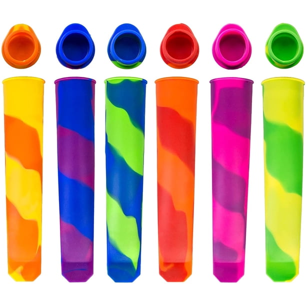 Paquete de 6 moldes para paletas, moldes reutilizables para paletas de bebé para hacer paletas caseras multicolores, moldes para paletas de hielo para bricolaje feliz Namotu WMZL-1689