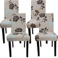 thumbnail image 1 of Stretch Dining Chair Slipcovers, XL/Oversized Removable Washable Soft Spandex Extra Large Dining Room Chair Covers for Kitchen Hotel Table Banquet Floral Print (4 Per Set, XK-8), 1 of 7