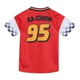 thumbnail image 4 of Disney Cars Lightning McQueen Mesh Soccer Jersey Athletic V-neck T-Shirt Toddler to Big Kid, 4 of 5