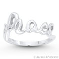 thumbnail image 1 of "Peace" Word Cursive Script Right-Hand Stackable Ring in .925 Sterling Silver, 1 of 1