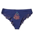 thumbnail image 1 of Gibobby Ropa interior bikini elástica para mujer Ropa interior encaje algodón transpirable con estampado seda navideña para mujer (Azul, L), 1 of 4