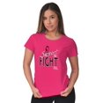 thumbnail image 4 of Support The Fight Breast Cancer Aware Womens Slim Fit Graphic Tee Brisco Brands S, 4 of 5