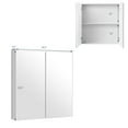 thumbnail image 2 of Costway Bathroom Cabinet Medicine Cabinet Wall Mount Double Door with Shelf and Mirror, 2 of 12