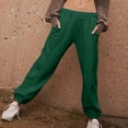 thumbnail image 4 of Womens Joggers Sweatpants Cotton Activewear Sports Casual Pants Elastic Waist Wide Leg Cinch Bottom Solid Trouser (M, Green), 4 of 7