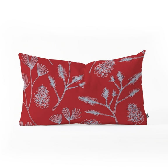 Society6 Gabriela Fuente Jolly Oblong Decorative Throw Pillow, Christmas, Holidays, Red, 23" x 14"