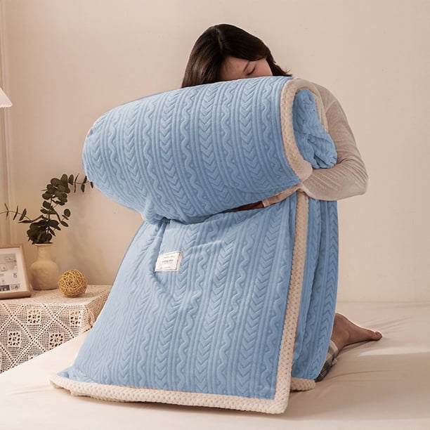 Luxurious Fleece Blanket - Thickened AirConditioning Office Nap Cover Super Soft Flannel Throw Blanket For Warmth