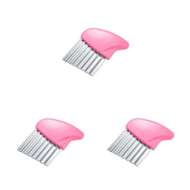 Naiovety Cortador de papas fritas Ola Cocina Fruta Fry Maker Chopper Acero inoxidable Lavable Antiadherente Zanahoria rebanar Rosa Type1 NO1 Naiovety CBP221593