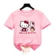 thumbnail image 3 of Camiseta de Hello Kitty para niños y niñas, ropa de calle de manga corta con cuello redondo, Jersey holgado, camisetas KT, 3 of 4