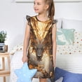 thumbnail image 4 of Balery Golden Horned White Dragon Camisón de princesa para niñas, pijama de algodón con mangas abullonadas, suave y bonito.-X-Large, 4 of 6